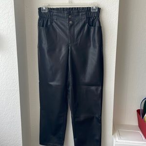 Leather Straight Leg Pants